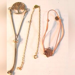 Elegant Gold Over Silver Tree of Life Bracelet Set